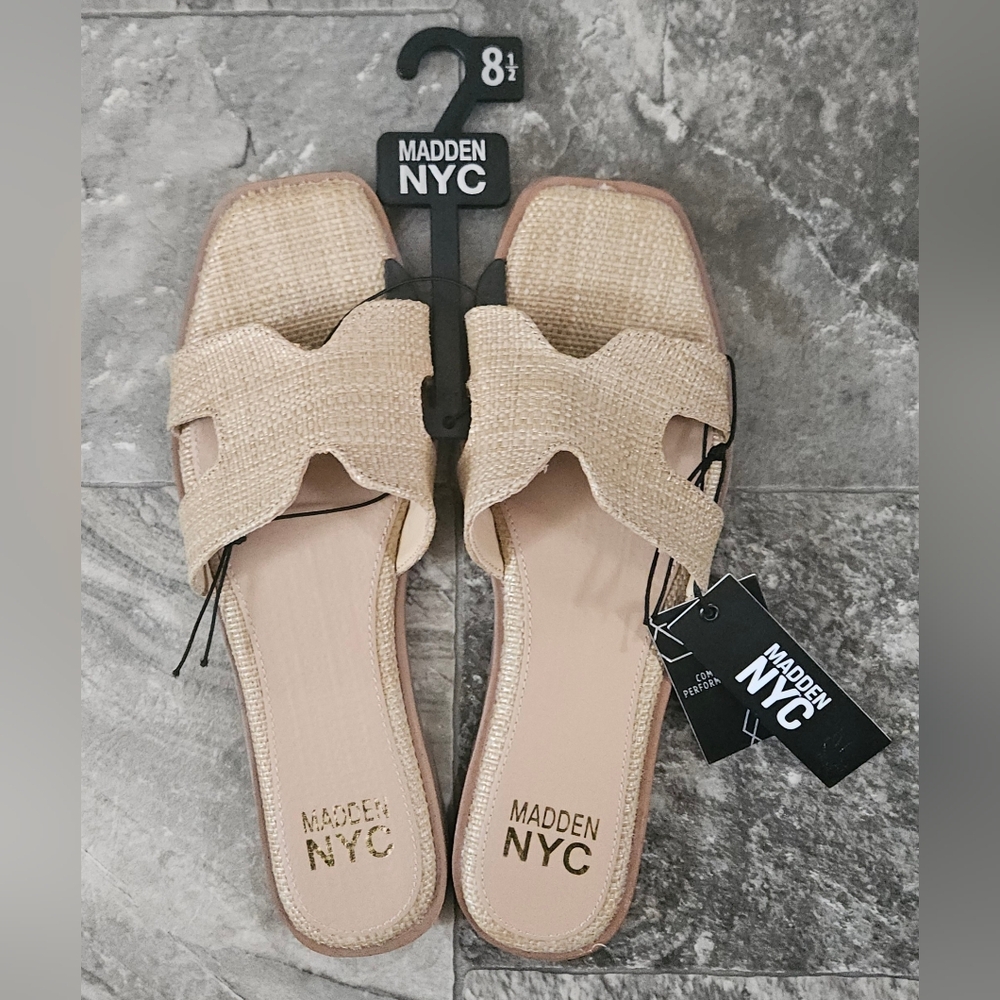 Madden NYC Women’s Beige Slide Sandals